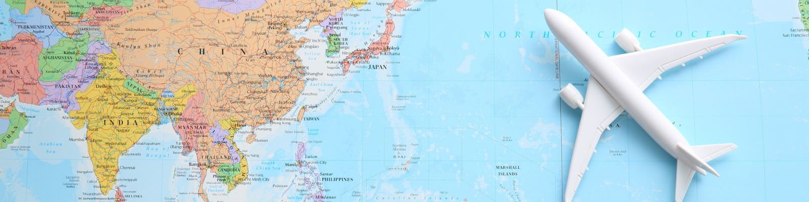 world map passport banner